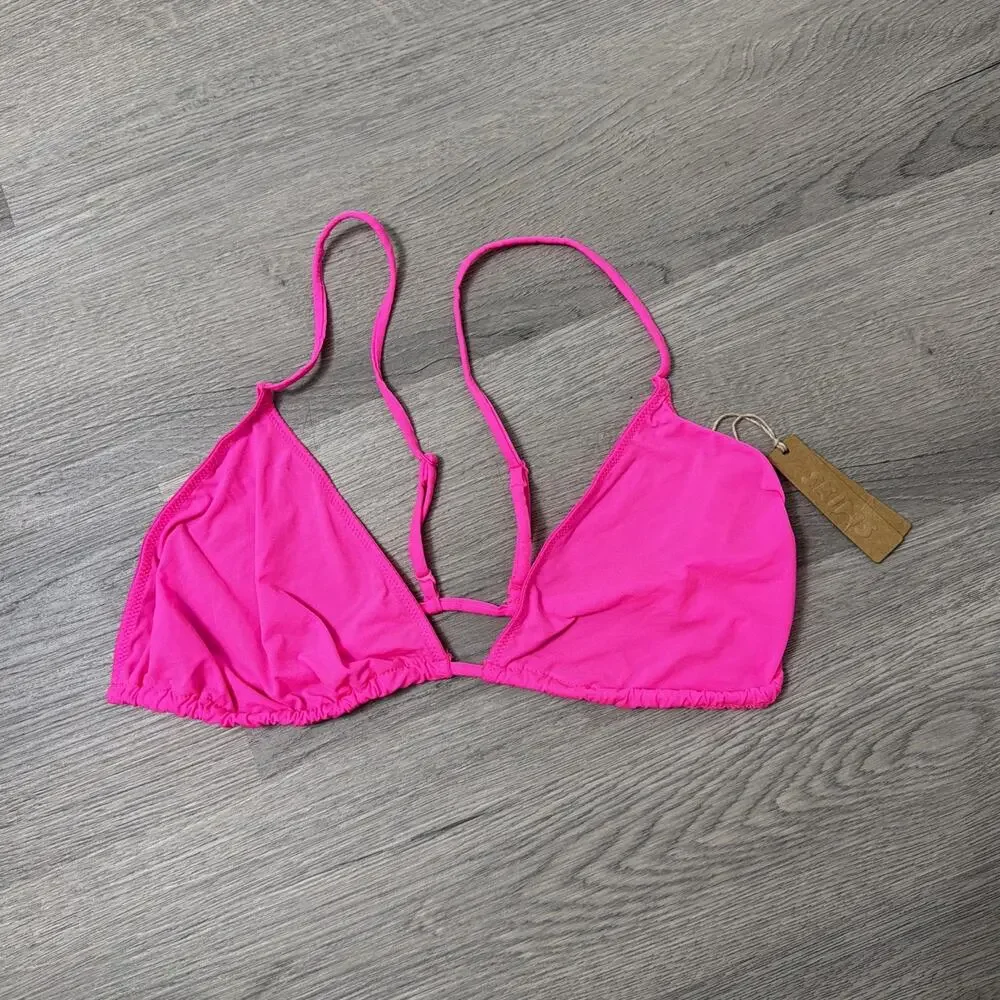 Skims Pink Micro Cording String Triangle Bralette, Size XL New - Picture 1 of 5